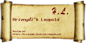 Hrivnyák Leopold névjegykártya